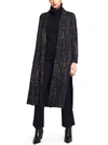 VILAGALLO LUNA SEQUIN EMBELLISHED COAT IN BLACK