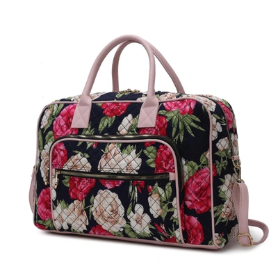 Mkf Collection By Mia K Jayla Quilted Cotton Botanical Pattern Women's Duffle Bag In Multi