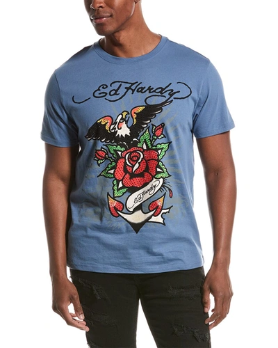 Ed Hardy Eagle Anchor T-shirt In Blue
