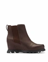 Sorel Emelie Iii Waterproof Leather Chelsea Boot In Brown