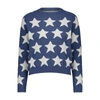 MINNIE ROSE STAR JACQUARD SWEATER IN HARBOUR BLUE