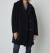 Velvet By Graham & Spencer Christine Sherpa Coat In Black In Black