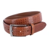 Trafalgar Men's Watson Houndstooth Embossed 35mm Leather Belt In Green