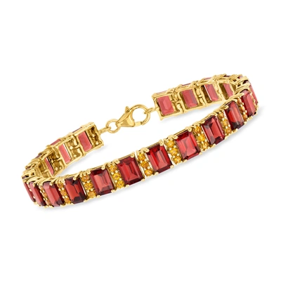 ROSS-SIMONS GARNET BRACELET WITH CITRINES IN 18KT GOLD OVER STERLING