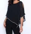 Frank Lyman Round Neck Top In Black In Black