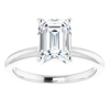Pompeii3 14k White Gold Emerald Cut Solitaire Lab Grown Diamond Engagement Ring In Multi