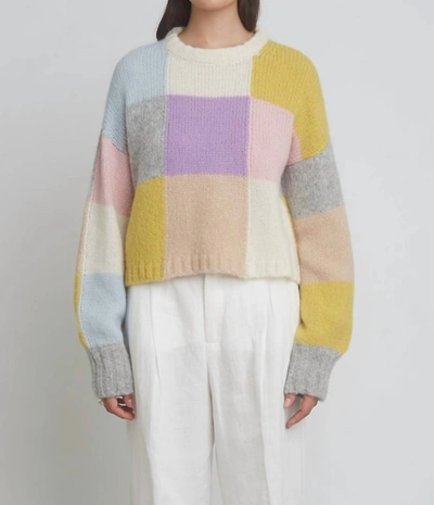 Eleven Six Women's Avery Checkered Intarsia Sweater Wool In Multi
