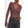 Commando Butter Wrap Top With Thumb Holes In Mink In Grey