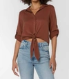 VELVET HEART SOLANGE TOP IN RUSTIC BROWN