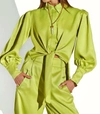 Cristina Sabatini Alessia Long Sleeve Blouse In Lime In Green