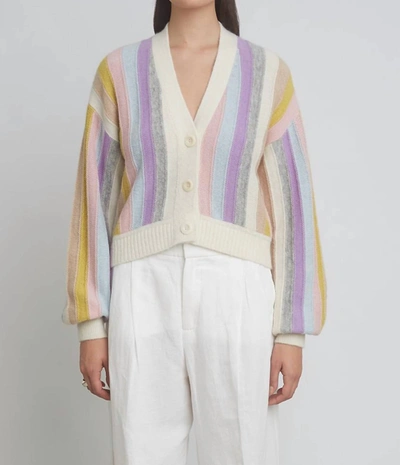 Eleven Six Naomi Striped Button-down Cardigan In Multi