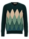Ballantyne Beige/dark Green Long-sleeve Jumper