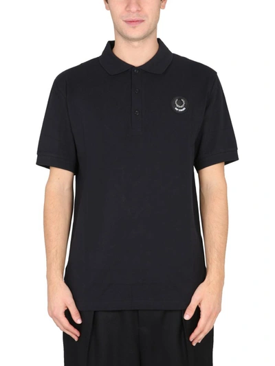 Raf Simons Fred Perry  Polo Shirt With Print In Black