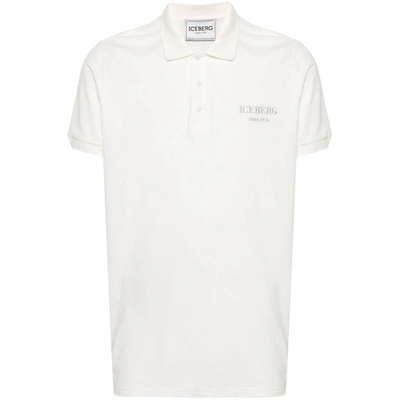 Iceberg Embroidered-logo Cotton Polo Shirt In Neutrals