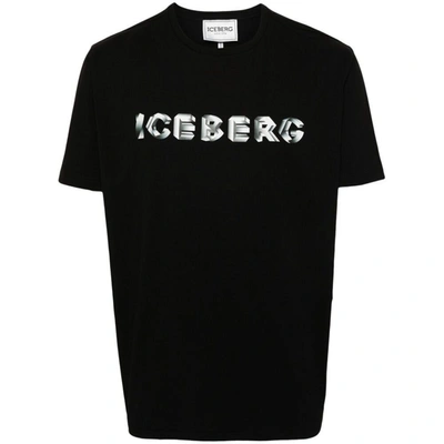 Iceberg Logo-print Cotton T-shirt In Black