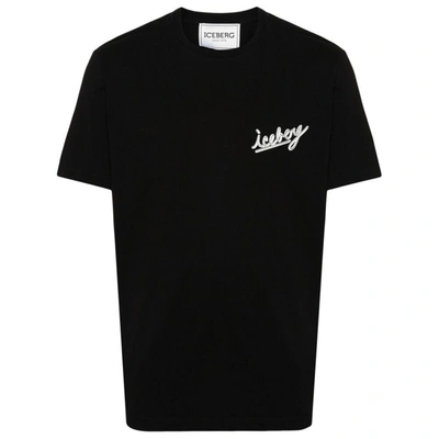 Iceberg Logo-print Cotton T-shirt In Black