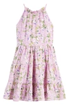 AVA & YELLY AVA & YELLY KIDS' FLORAL SEQUIN TIERED DRESS