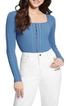 Guess Women's Allie Striped Cardigan In Nordic Sea And Myosotis Blue Vanise