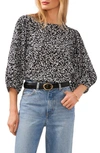 VINCE CAMUTO FLORAL PRINT PUFF SLEEVE TOP