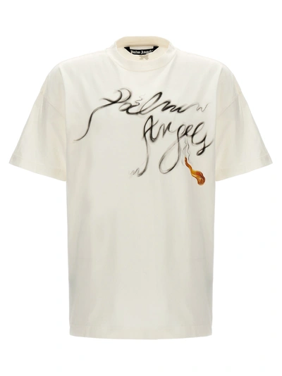 Palm Angels Foggy Pa T-shirt In Bianco