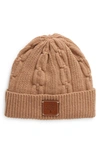 MULBERRY SOFTIE CABLE KNIT CASHMERE BEANIE