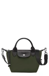 Longchamp Le Pliage Energy Xs Green Handbag With Adjustable And Removable Shoulder Strap In Tech Fabric Woman In Khaki/khaki