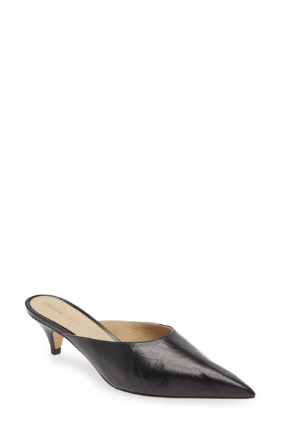 Khaite River Leather Mules In Black