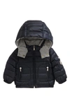 MONCLER MONCLER KIDS' LAUROS QUILTED DOWN PUFFER JACKET WITH REMOVABLE HOOD