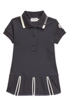Moncler Logo Patch Polo Shirt Dress In Blue Navy
