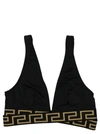 VERSACE LOGO BIKINI TOP BEACHWEAR BLACK