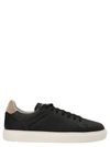 BRUNELLO CUCINELLI LOGO LEATHER SNEAKERS BLACK