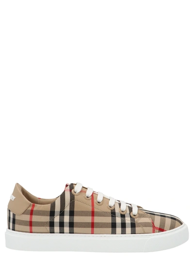 Burberry Vintage Check Canvas Sneaker In Beige