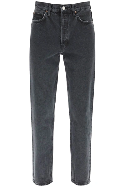 Agolde Tapered Baggy High-waisted Jeans In Black