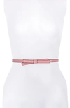Kate Spade Shoestring Bow Leather Belt In Grapefruit Soda