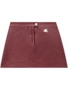 Courrèges A-line Skirt In Dark Red Stretch-cotton Faux Leather In Red