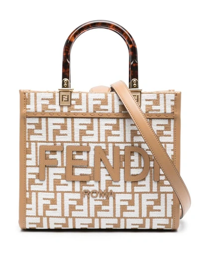 Fendi Sunshine Small Fabric Bags In White