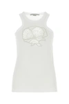Stella Mccartney White Crochet Cutout Tank Top In Purewhite