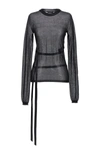 Ann Demeulemeester Black Lace Up Detail Sweater