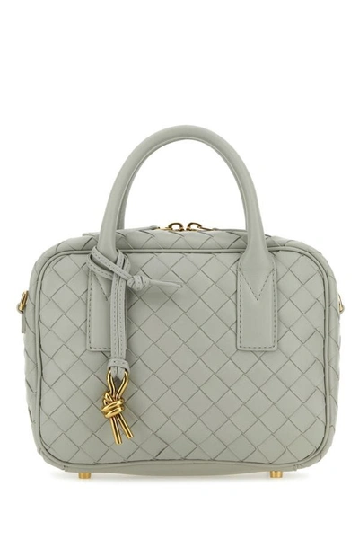 Bottega Veneta Woman Light Grey Nappa Leather Small Getaway Handbag In Gray