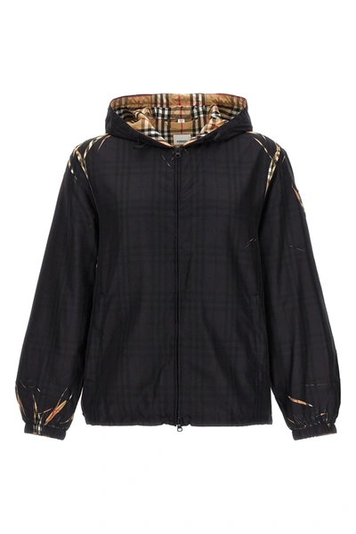 Burberry Patterson Casual Jackets, Parka Black
