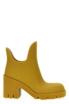 Burberry Woman Ankle Boots Mustard Size 8 Rubber In Yellow