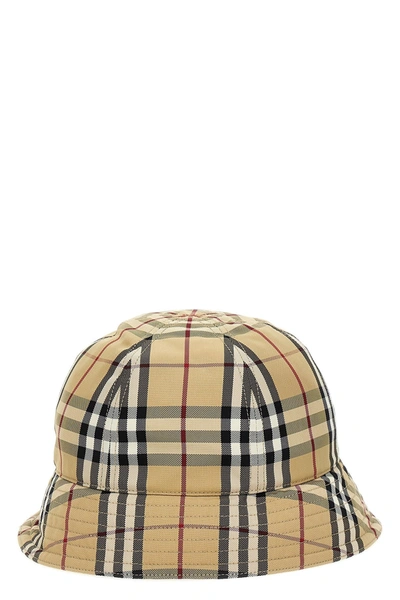 Burberry Check Bucket Hat In Cream