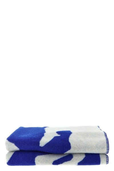 Burberry Women Logo Blanket In Blue