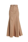 Burberry Button-closure Maxi Skirt With Flattering Silhouette In Cream