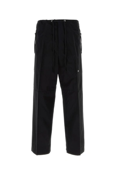 Fendi Cotton Drawstring Waist Wide-leg Trousers In F0qa1