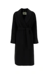 Fendi Black Wool Blend Coat In Black