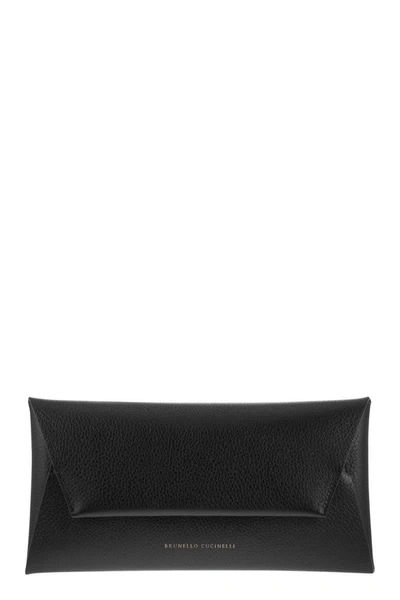 Brunello Cucinelli Leather Cross-body Bag In Black