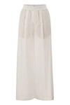 Brunello Cucinelli Women's Loose Fit Cotton Trousers In White