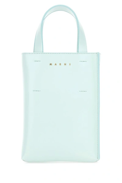 Marni Woman Light Blue Leather Nano Museo Handbag