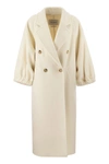 Max Mara Cappotto Zaffo In Cashmere Avorio Donna In White